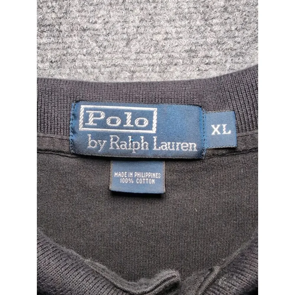 Vintage Polo by Ralph Lauren Short Sleeve Men's Polo Size XL Black‎ W/ Red Logo